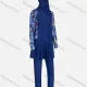 Wholesale Women's Modest Muslim Tropical Print Splicing Peplum Hem Full Coverage Burkini Swimwear With Hijab 2 Piece Set Blue Wholesale Clothing Market & Suppliers -LIUHUAMALL