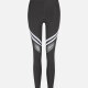 Women's Sporty High Waist Sheer Mesh Striped Legging Dim Gray Clothing Wholesale Market -LIUHUA