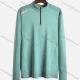 Wholesale Men's Mock Neck Long Sleeve Half Zip Plain Workout Sweatshirt 810# Gray Green Clothing Wholesale Market Liuhua