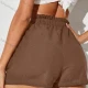 Wholesale Women's Casual Elastic Waist Drawstring Ruffle Trim Plain Shorts AY245# 19# Clothing Wholesale Market Liuhua
