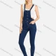 Wholesale Women's Casual Slim Fit Adjustable Strap Pockets Button Closure Overall Blue Clothing Wholesale Market Liuhua