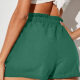 Women's Casual Elastic Waist Drawstring Ruffle Trim Plain Shorts AY245# 25# Clothing Wholesale Market -LIUHUA