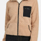 Women's Casual Long Sleeve Fuzzy Thermal Lined Zipper Pockets Fluffy Jacket Camel Clothing Wholesale Market -LIUHUA