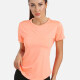 Women's Sporty Colorblock Short Sleeve Quick-dry Breathable Athletic T-shirt W7009# Orange Clothing Wholesale Market -LIUHUA
