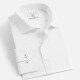Men's Formal Stand Collar Long Sleeve Buttons Texture Plain Shirt White Clothing Wholesale Market -LIUHUA