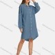 Wholesale Women's Casual Drop Shoulder Shirt Collar Button Front Long Sleeve Star Rhinestone Plain Tunic 8 Clothing Wholesale Market Liuhua