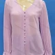 Wholesale Women's Casual Plain V Neck Puff Sleeve Button Front Blouse Pink Clothing Wholesale Market Liuhua
