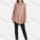 Wholesale Women's Casual Sequin Button Front Stand Collar Long Sleeve Fake Pocket Letter Bronzed Print Plain Tunic 1 Clothing Wholesale Market Liuhua