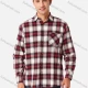 Wholesale Men's 100% Cotton Regular Fit Long Sleeve Pocket Plaid Print Casual Shirt Red Clothing Wholesale Market Liuhua