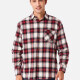 Men's 100% Cotton Regular Fit Long Sleeve Pocket Plaid Print Casual Shirt Red Clothing Wholesale Market -LIUHUA