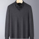 Men's Casual Long Sleeve Collared 2 in 1 Sweatshirt 886# Dark Gray Clothing Wholesale Market -LIUHUA