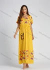 Wholesale Women's Batwing Sleeve Embroidered Peplum Maxi Dress With Pocket - Liuhuamall