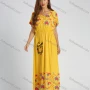 Wholesale Women's Batwing Sleeve Embroidered Peplum Maxi Dress With Pocket preview