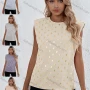 Wholesale Women's Casual Polka Dot Round-Neck Sleeveless Blouse B1003# preview
