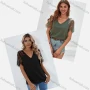 Wholesale Women's Casual V Neck Lace Sleeve Lace Plain Blouse LQ-B1015X# preview