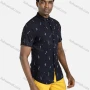 Wholesale Men's Casual Short Sleeve Abstract Print Button Down Shirt preview