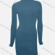 Wholesale Women's Casual Plain High Neck Ribbed High Waist Long Sleeve Short Dress 5# Clothing Wholesale Market Liuhua