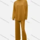 Wholesale Women's Casual Plain Turtleneck Drop Shoulder Pullover Sweatshirt & Pants 2-Piece Set 6# Clothing Wholesale Market Liuhua