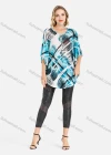 Wholesale Women's Casual 3/4 Cape Sleeve Lace Up Front Baroque Print Blouse - Liuhuamall