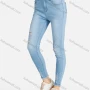 Wholesale Women's Casual Plain Ripped Frayed Raw Hem Pockets Skinny Fit Stretch Jean preview