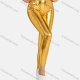 Wholesale Women's Fashion High Waist Skinny Ankle Length Shiny Faux Leather Leggings Gold Clothing Wholesale Market Liuhua