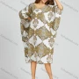 Wholesale Women's Casual V Neck Shirt Sleeve Baroque Print Loose Fit Knee Length Kaftan Dress 2013# preview