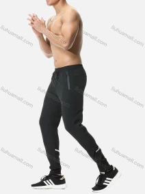 Wholesale Men's Casual & Sporty Plain Elastic Waist Zipper Pockets Ankle Length Joggers 202054#, LIUHUA CLOTHING WHOLESALE