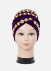Wholesale Women's Casual Pearl Flower Appliques Pleuche Headwrap Hat - Liuhuamall
