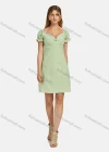 Wholesale Women's Casual V Neck Short Sleeve Ruffle Trim Ruched Plaid Short Dress 05# - Liuhuamall