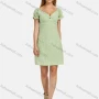 Wholesale Women's Casual V Neck Short Sleeve Ruffle Trim Ruched Plaid Short Dress 05# preview