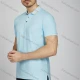 Wholesale Men's Casual Plain Short Sleeve Split Side Polo Shirt LF009# Blue Clothing Wholesale Market Liuhua