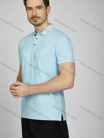 Wholesale Men's Casual Plain Short Sleeve Split Side Polo Shirt LF009#