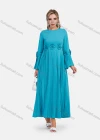 Wholesale Women's Elegant Elegant Bell Sleeve Appliques Accordion Pleated Maxi Dress - Liuhuamall