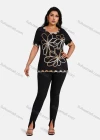 Wholesale Women's Elegant Round Neck Gradient Floral Embroidery Short Sleeve T-Shirt - Liuhuamall