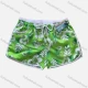 Wholesale Women's Vacation Contrast Floral Print Drawstring Beach Shorts Green Clothing Wholesale Market Liuhua