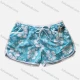 Wholesale Women's Vacation Contrast Floral Print Drawstring Beach Shorts Cyan Clothing Wholesale Market Liuhua