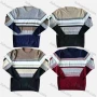 Wholesale Men's Casual Crew Neck Long Sleeve Colorblock Striped Knit Sweaters preview