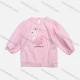 Wholesale Girls' Fall 100%Cotton Round Neck Swan Print Ruched Keyhole Back Blouse Pink Guangzhou Clothing Wholesale Market & Suppliers -LIUHUAMALL