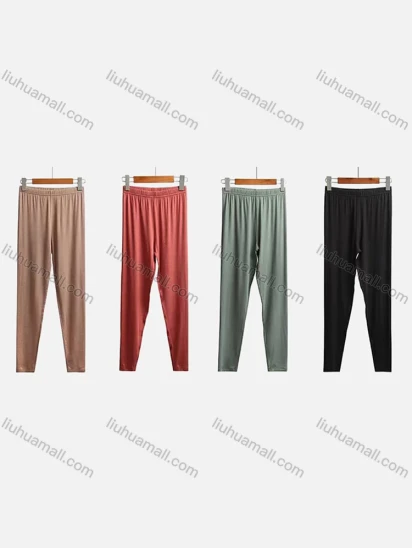 Wholesale Women's Plain Round Neck Long Sleeve Tight Thermal Underwear Pants（Pack Of 40）