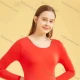 Wholesale Women's Plain Round Neck Long Sleeve Tight Thermal Underwear Top（Pack Of 40） Red Clothing Wholesale Market Liuhua