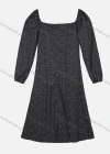 Wholesale Women's Classic Allover Print Puff Sleeve Split Hem Casual Short Dress - Liuhuamall