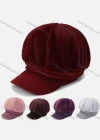 Wholesale Women's Winter Vintage Warm Stretch Faux Fur Knit Newsboy Caps - Liuhuamall
