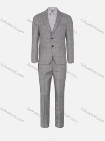 Wholesale Men's Formal Plaid Single Breasted Pockets Lapel Slim Fit Blazer & Trousers 2 Piece Sets, LIUHUA CLOTHING WHOLESALE