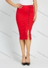 Wholesale Women's Business High Waist Button Decor Slit Hem Plain Pencil Skirt - Liuhuamall