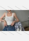 Wholesale Women's Casual Plain Sweatheart Collar Rib Knit Tank Top - Liuhuamall