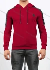 Wholesale Men's Casual Long Sleeve Zipper Leather Splicing Drawstring Hooded Sweatshirts - Liuhuamall