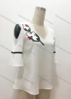 Wholesale Women's Casual Floral Embroidery V Neck Cold Shoulder Blouse - Liuhuamall