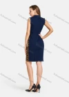 Wholesale Women's Casual Lace Up Leopard Print Button Closure Frayed Raw Hem Denim Dress - Liuhuamall