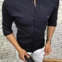 Wholesale Men's Casual Round Neck Long Sleeve Plain Button Down Shirt preview