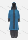 Wholesale Women's Muslim Islamic Modest Prayer Half Sleeve Rhinestone Knee Length Abaya Dress With Hijab 2 Pieces Set - Liuhuamall